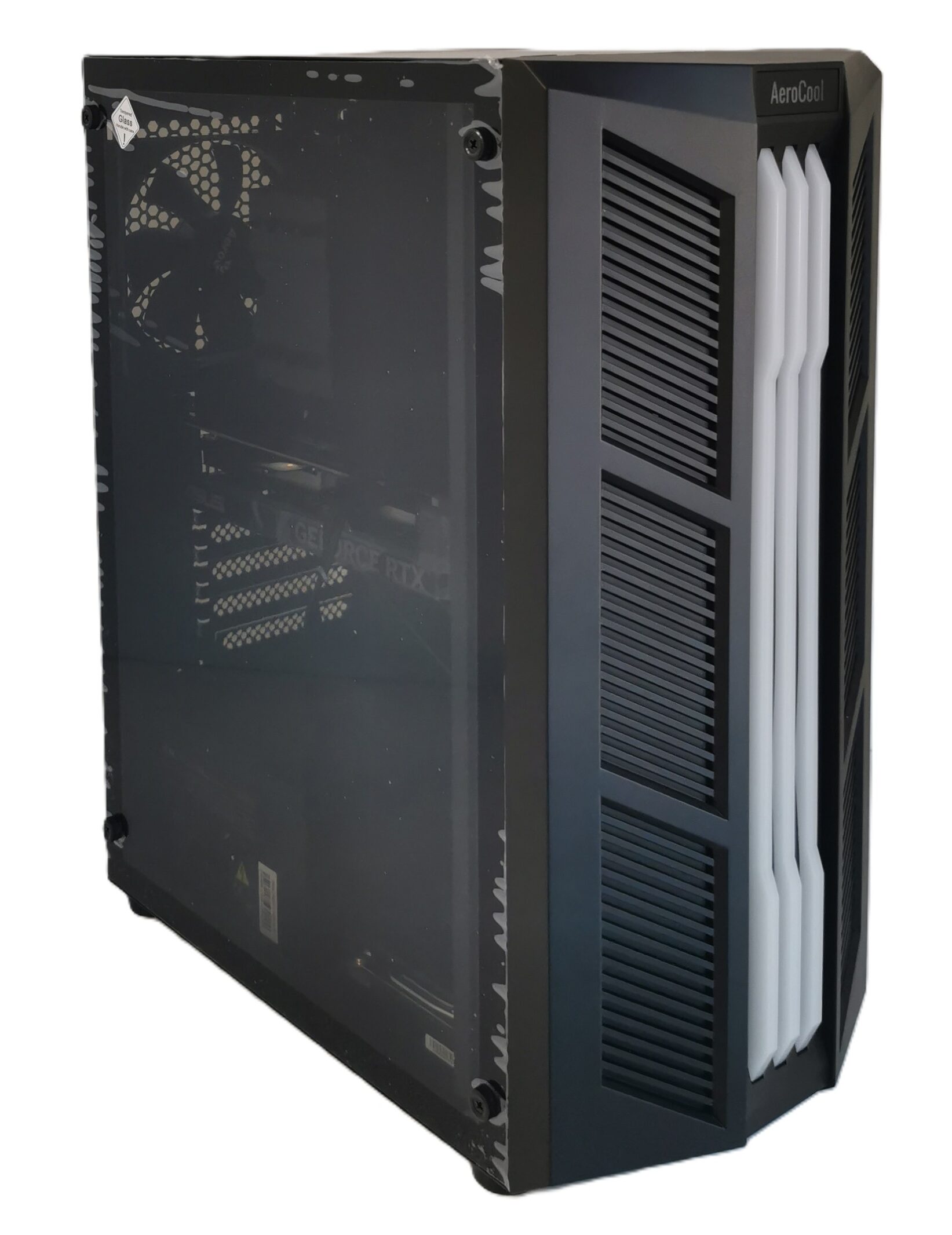 PC seitlich mit Glasscheibe